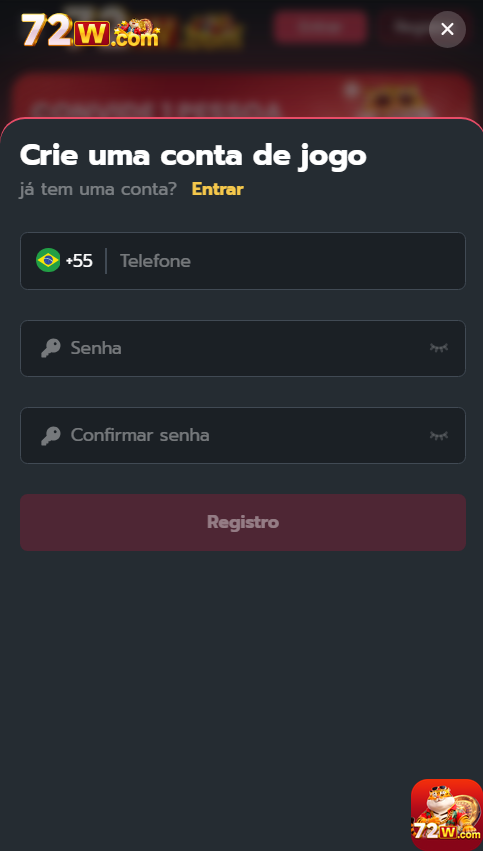 72w.com - simples página de login para autenticar